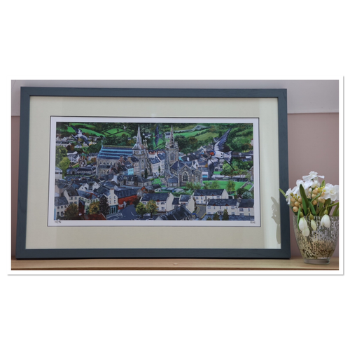 Irish Landscape Giclee Print – Enniskillen Happy Prince Inspired – Limited Edition of 75