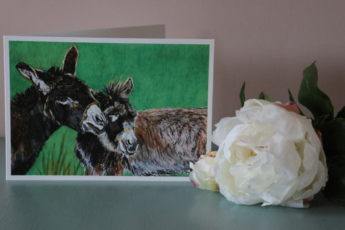 Irish Art Greeting Cards – Fermanagh Donkeys – Pack of 5 A5 Cards