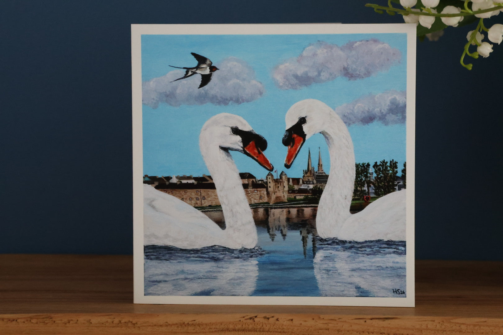 Pack of 5 Enniskillen Swan Love Cards