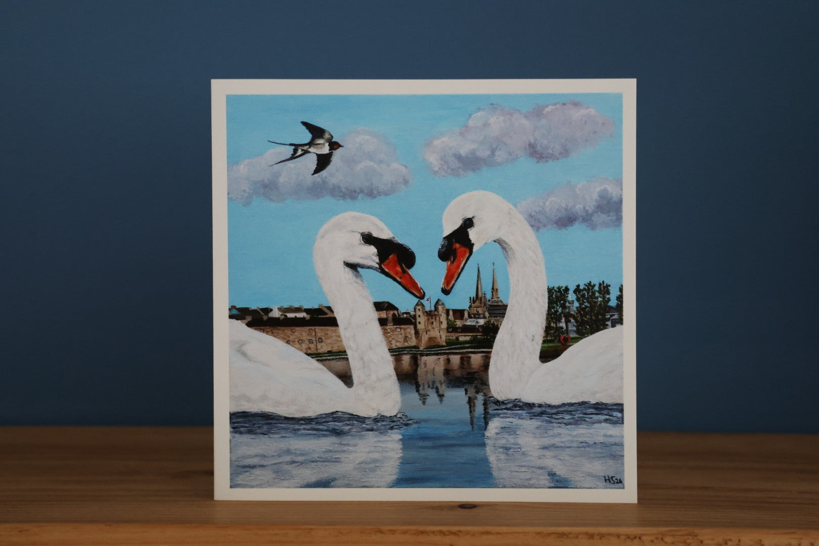 Pack of 5 Enniskillen Swan Love Cards