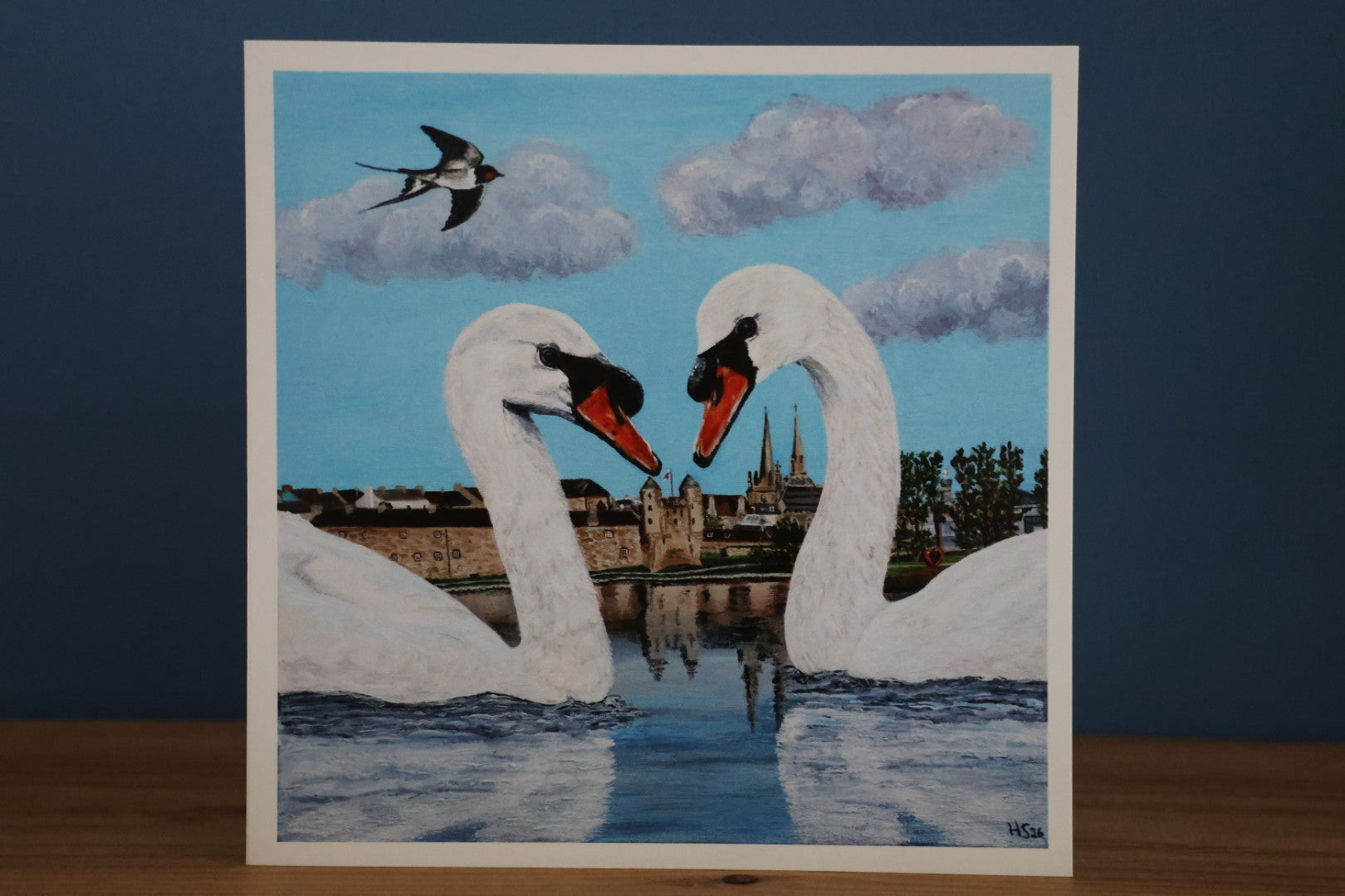 Pack of 5 Enniskillen Swan Love Cards