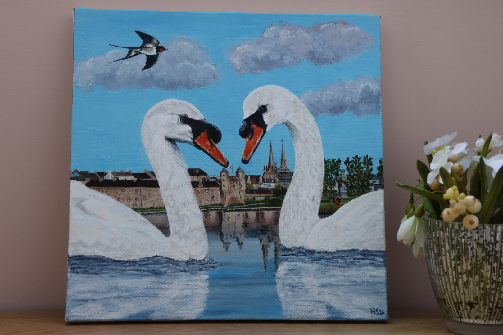 Original Acrylic Painting ‘Swan Love’