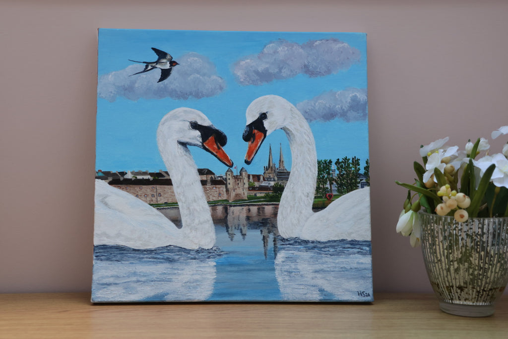 Original Acrylic Painting ‘Swan Love’