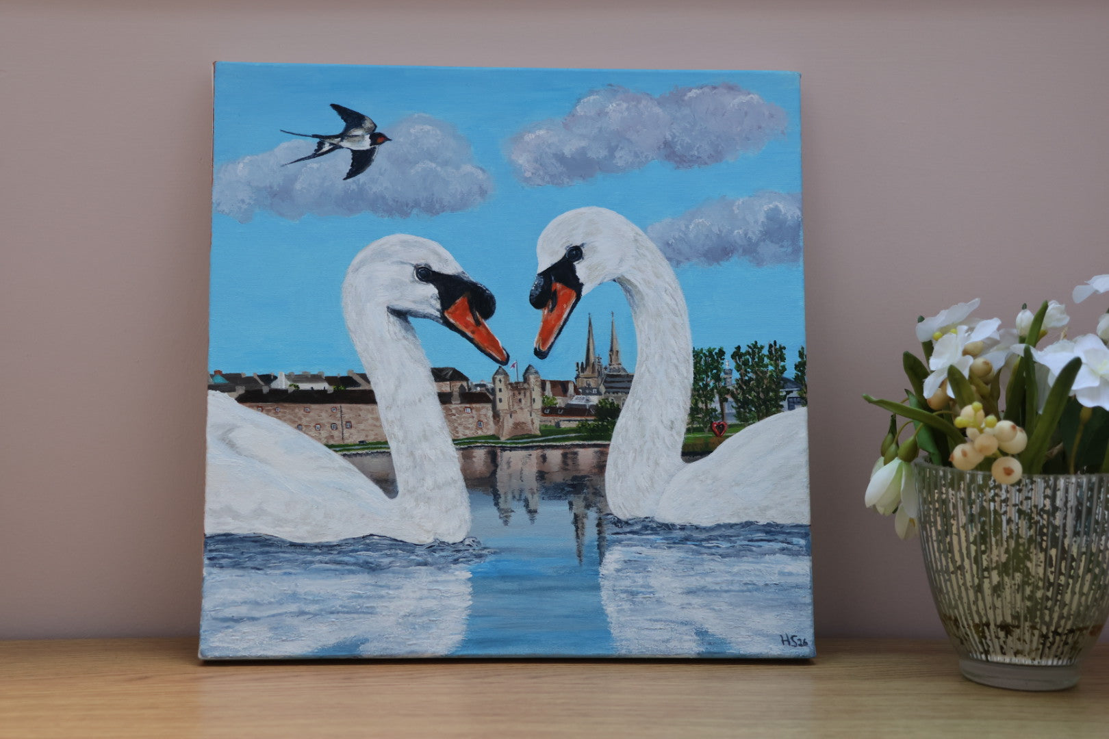 Original Acrylic Painting ‘Swan Love’