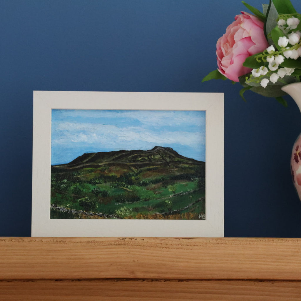 Original 7” x 5” acrylic painting “Cuilagh from Cavan Burren”