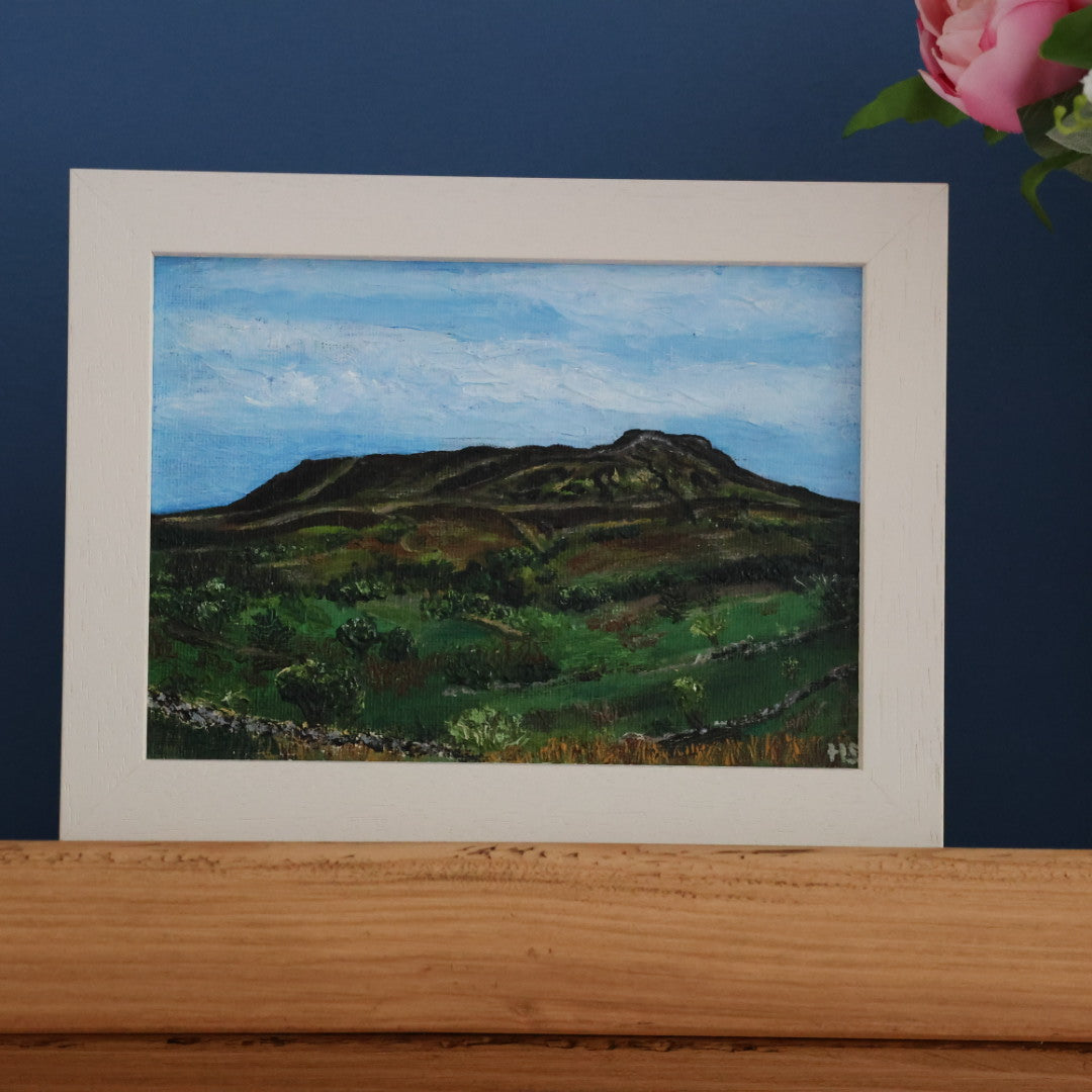 Original 7” x 5” acrylic painting “Cuilagh from Cavan Burren”