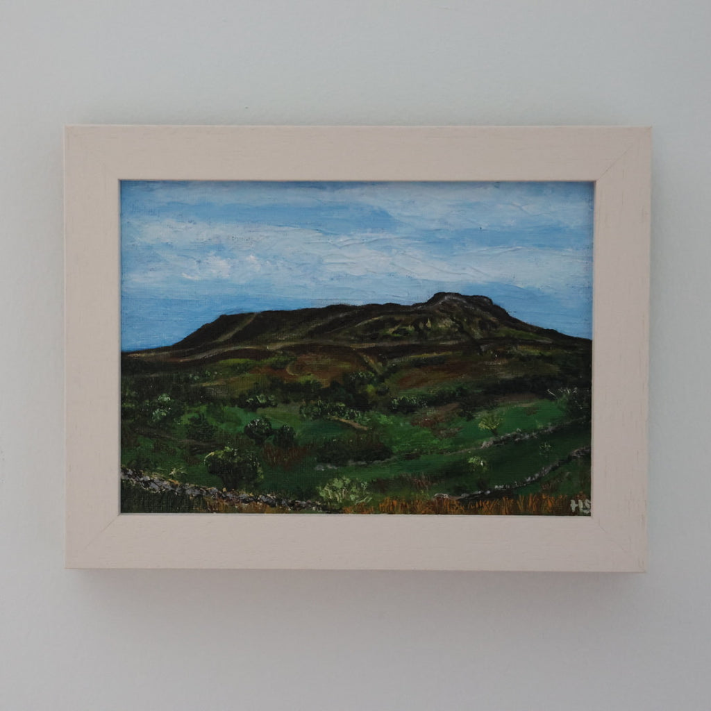 Original 7” x 5” acrylic painting “Cuilagh from Cavan Burren”
