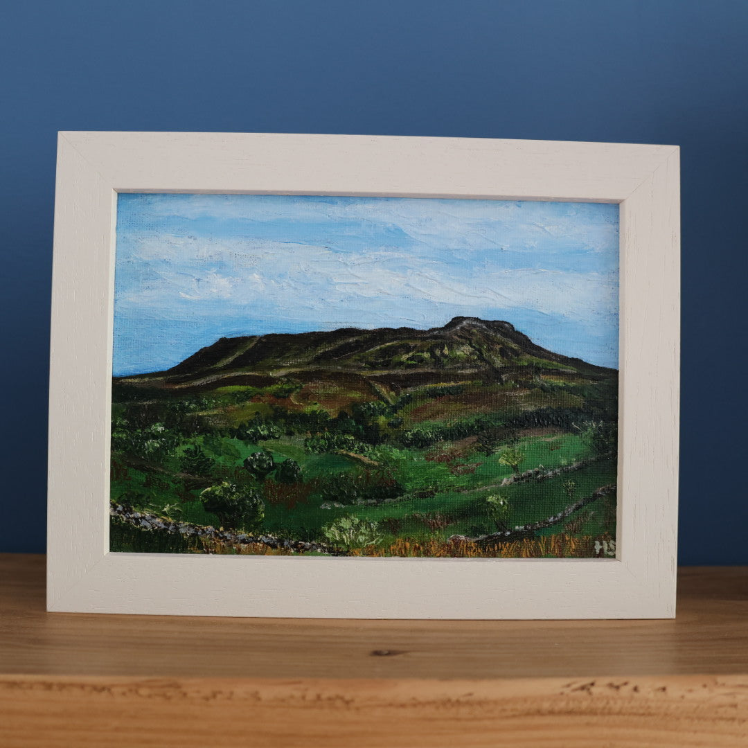 Original 7” x 5” acrylic painting “Cuilagh from Cavan Burren”