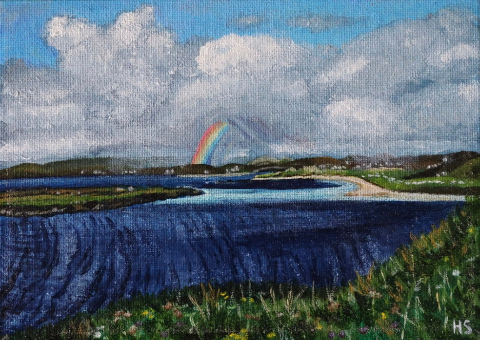 Original 7” x 5” Acrylic Painting ‘Rainbow Narin Strand’