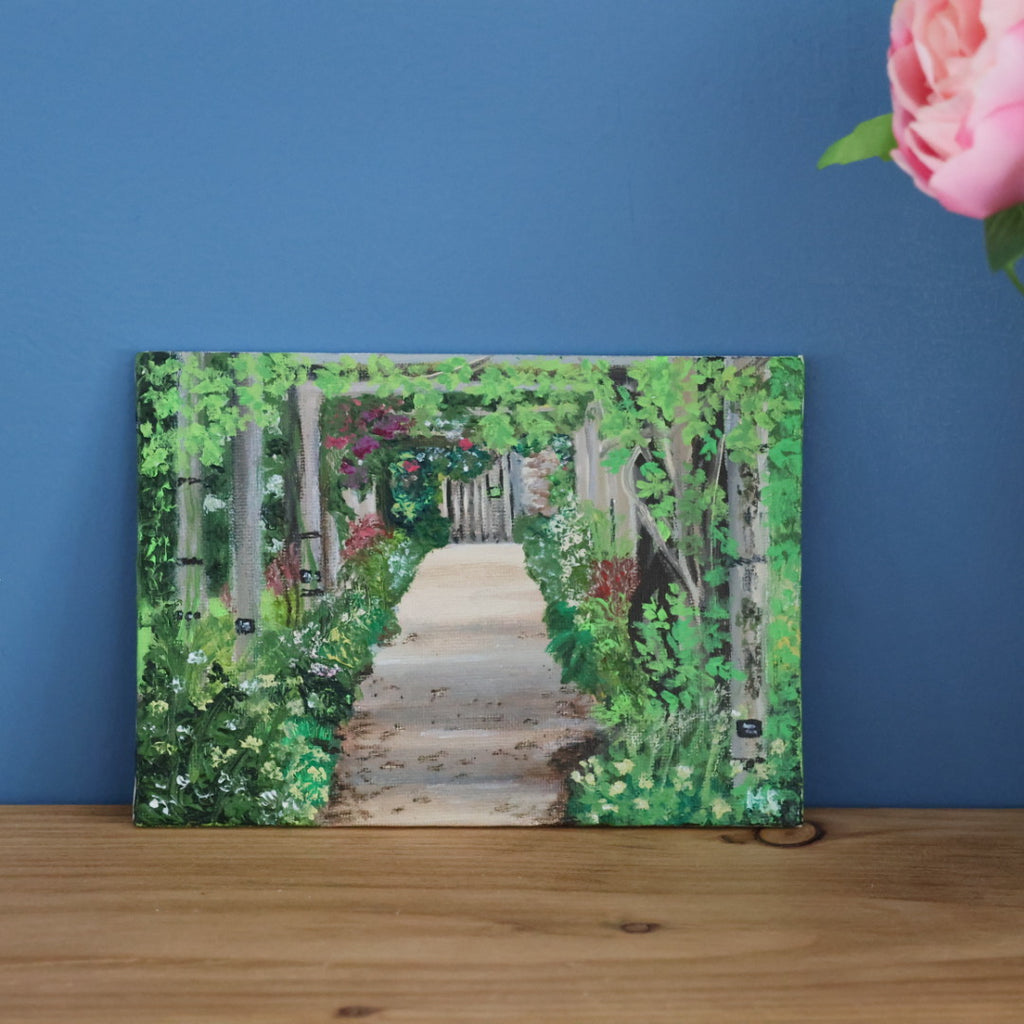 Original 7” x 5” Acrylic Painting “Florence Court Walled Garden”
