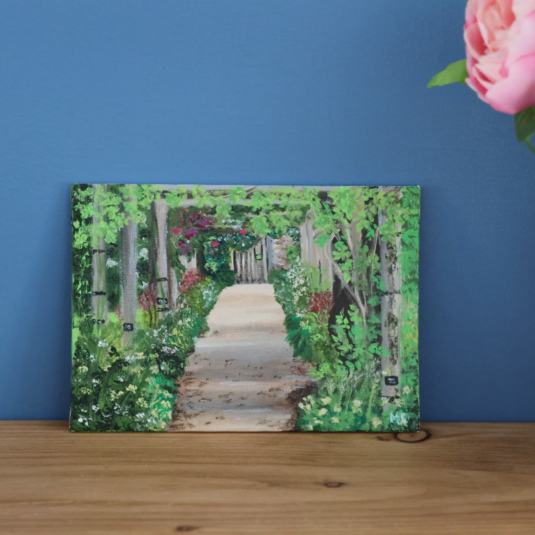 Original 7” x 5” Acrylic Painting “Florence Court Walled Garden”