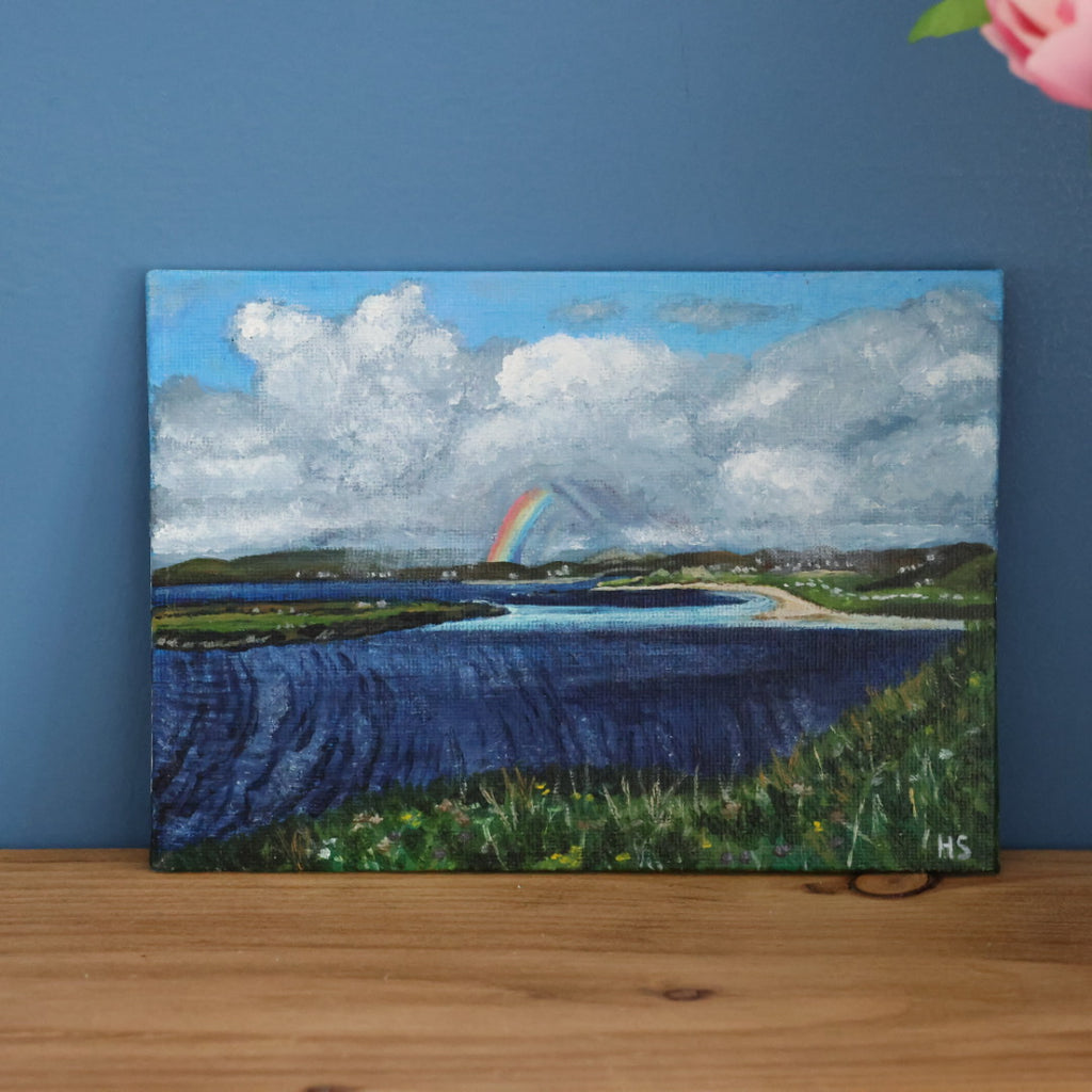 Original 7” x 5” Acrylic Painting ‘Rainbow Narin Strand’