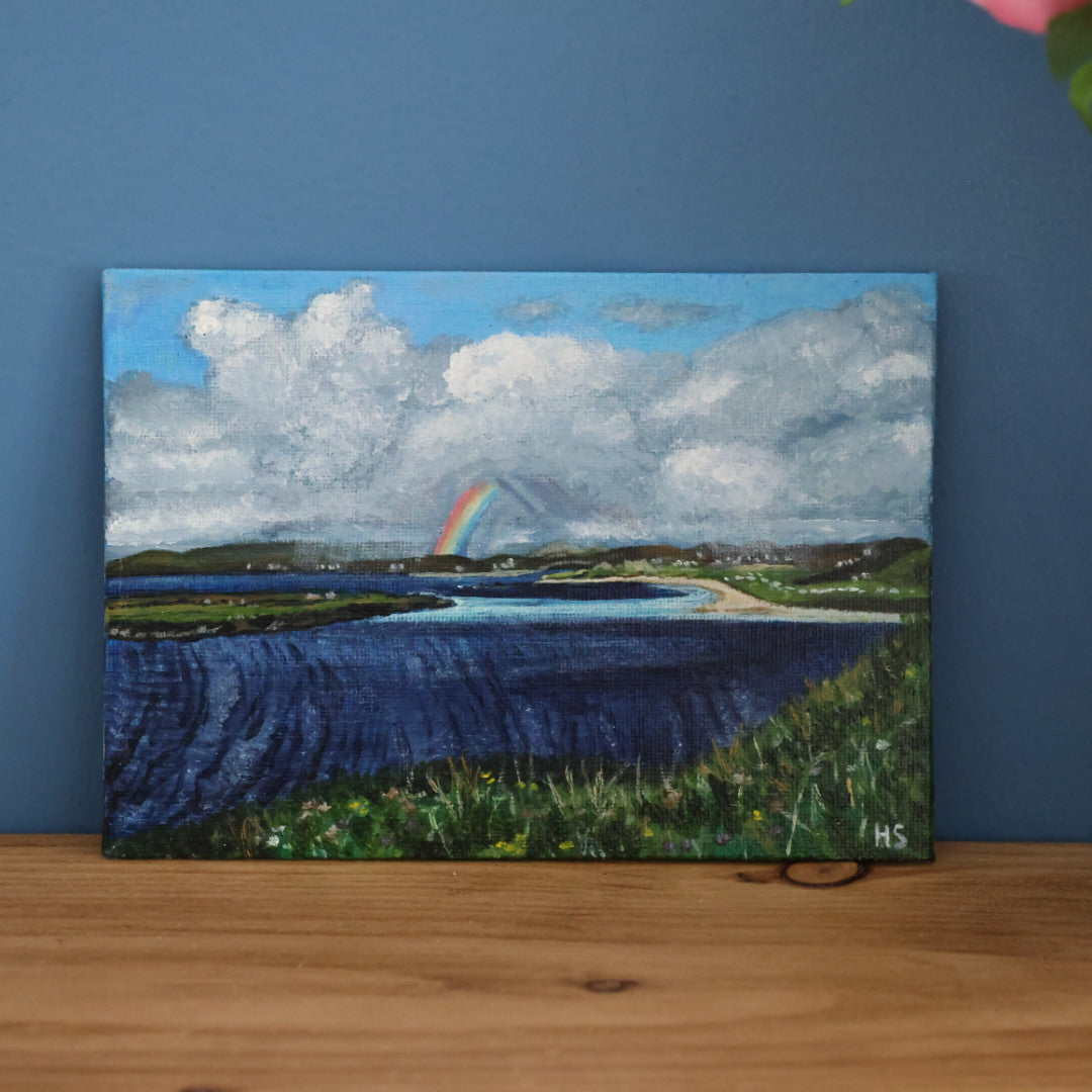 Original 7” x 5” Acrylic Painting ‘Rainbow Narin Strand’