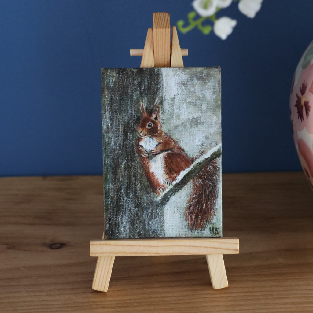 Original Mini Acrylic Painting ‘Red Squirrel Portrait’