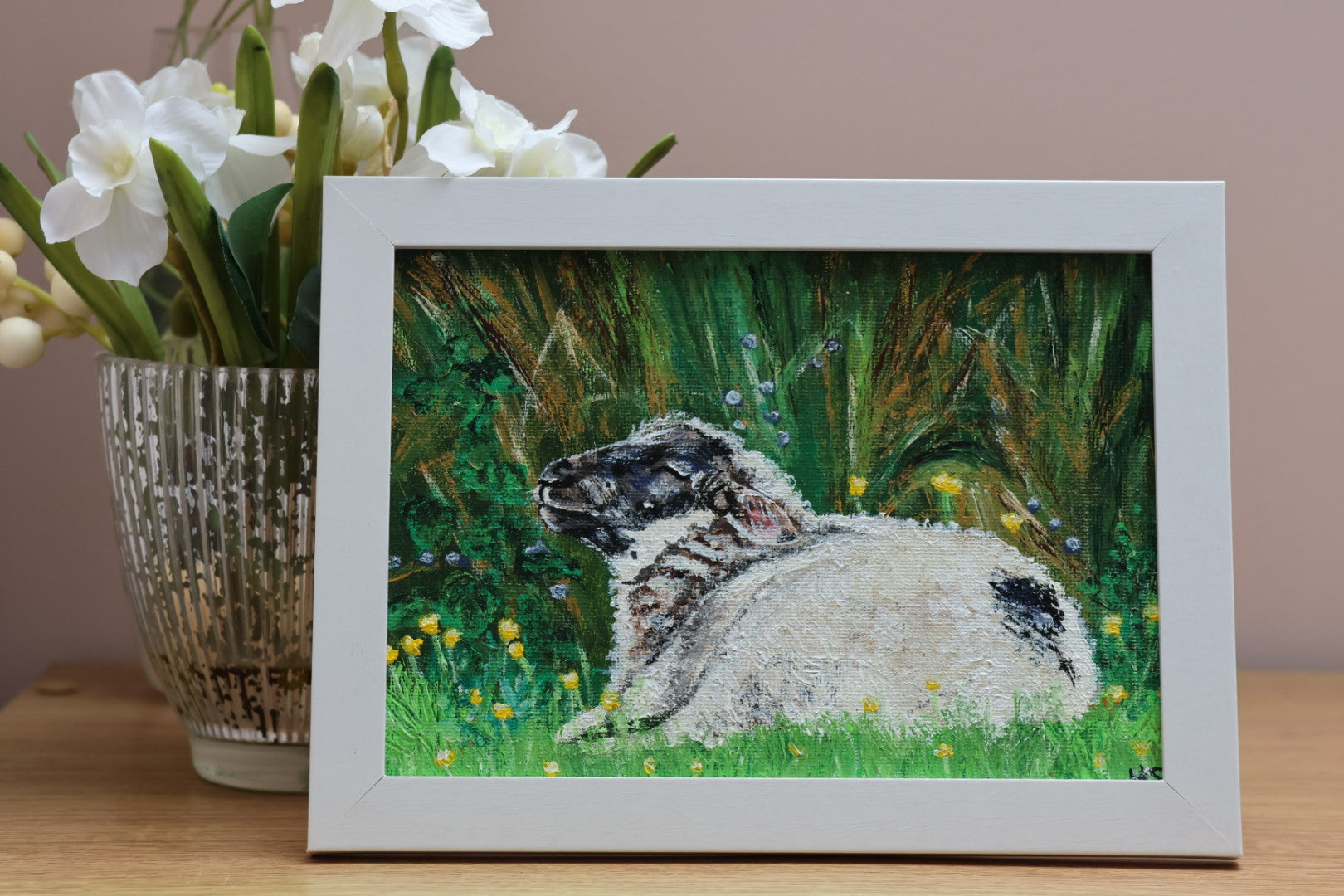 Original 7” x 5” Acrylic Painting “Fermanagh Lamb”