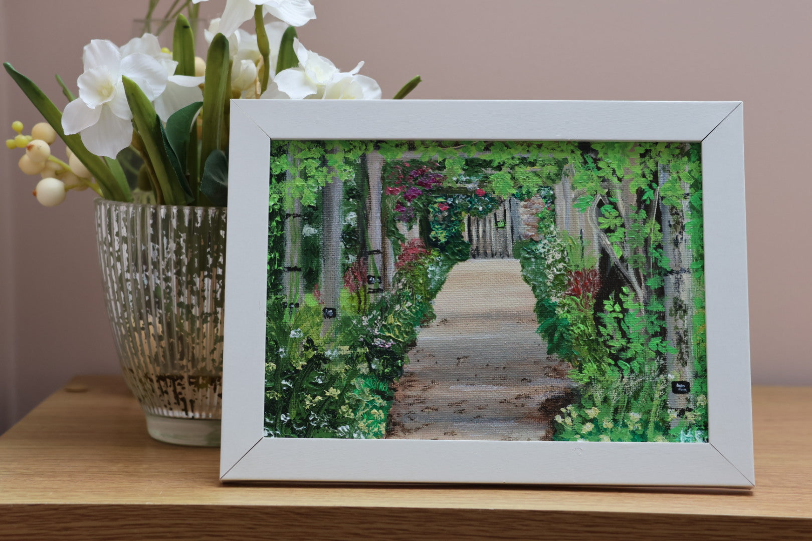Original 7” x 5” Acrylic Painting “Florence Court Walled Garden”