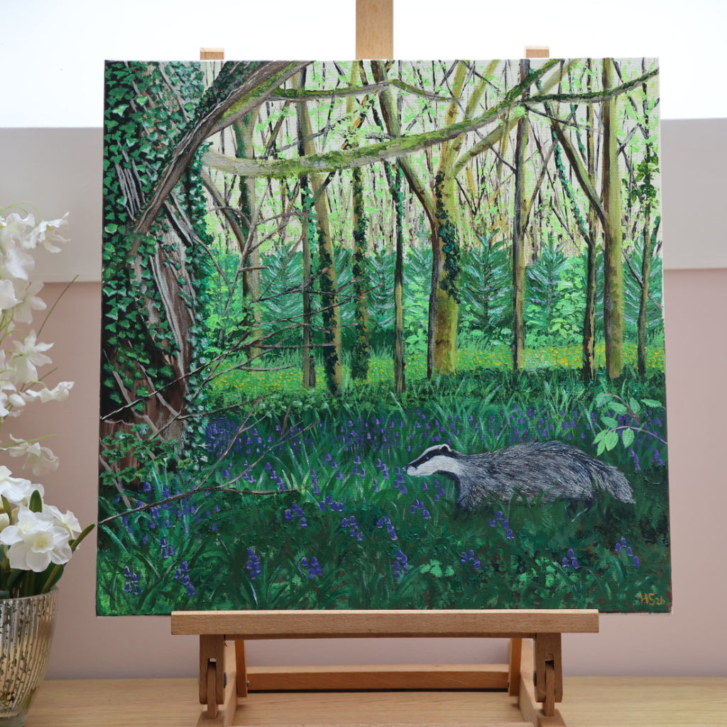 ‘Bluebell Badger’ Giclee Print