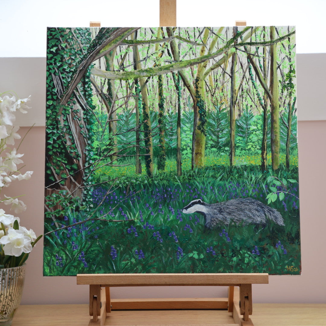 ‘Bluebell Badger’ Giclee Print