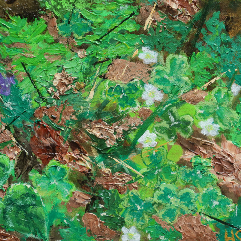 Violet and Wood Sorrel Red Squirrels Print