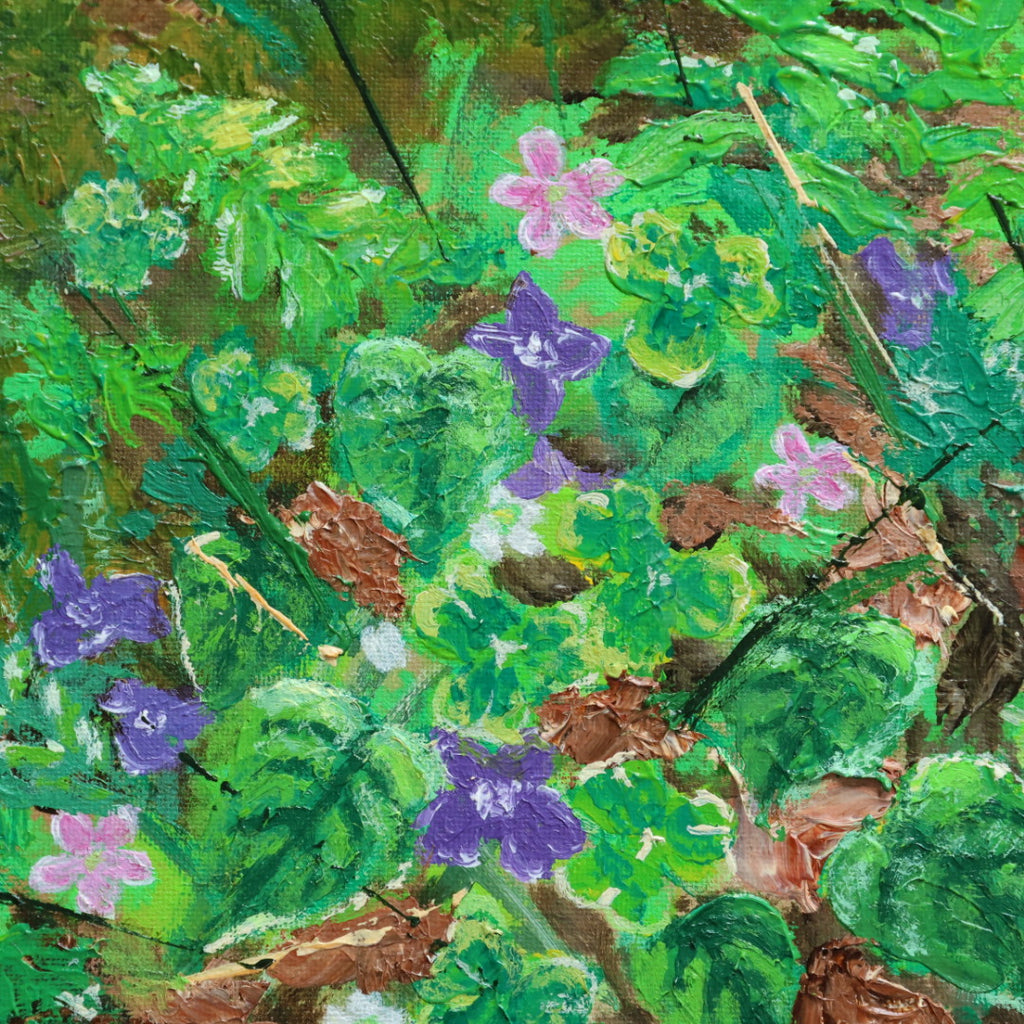 Violet and Wood Sorrel Red Squirrels Print