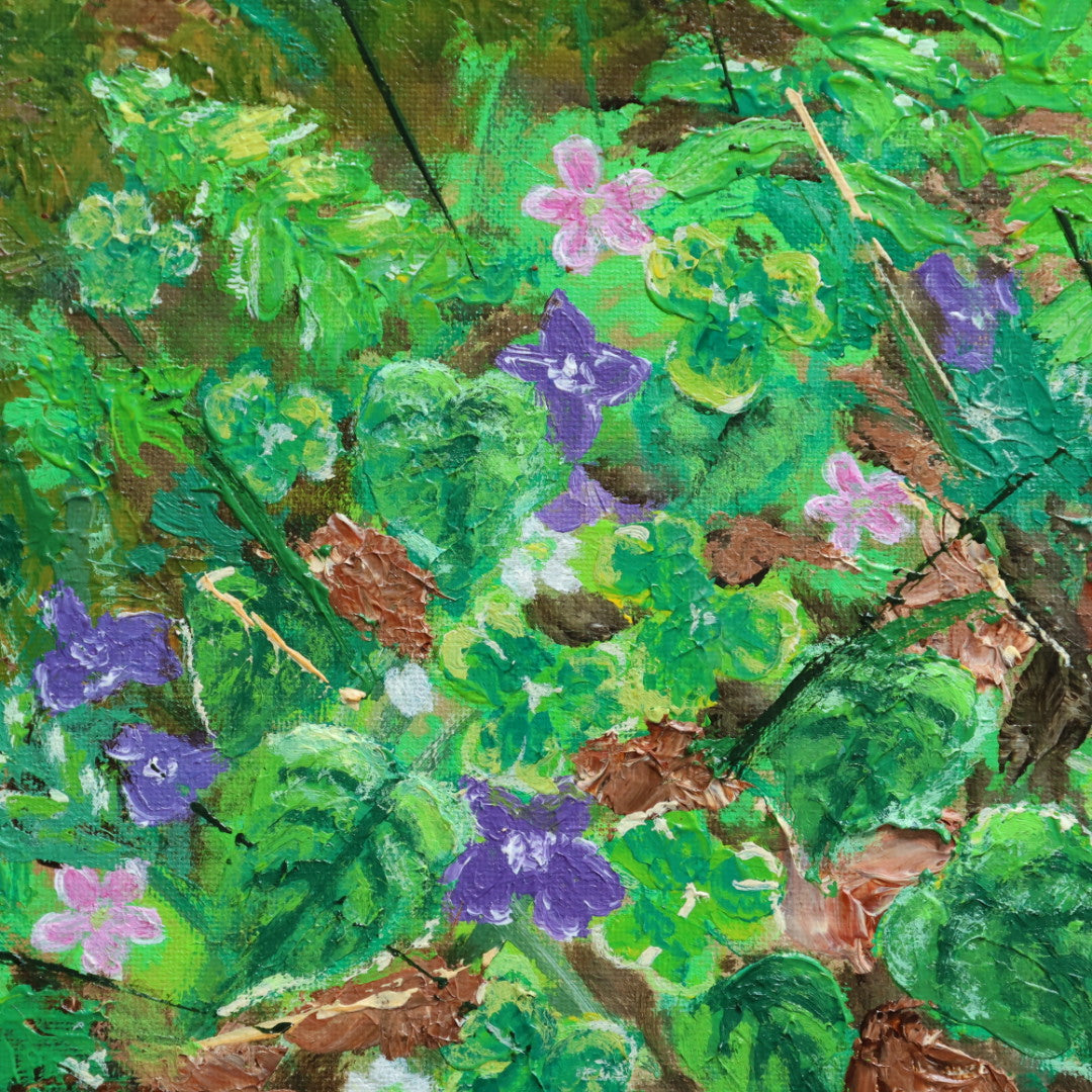 Violet and Wood Sorrel Red Squirrels Print