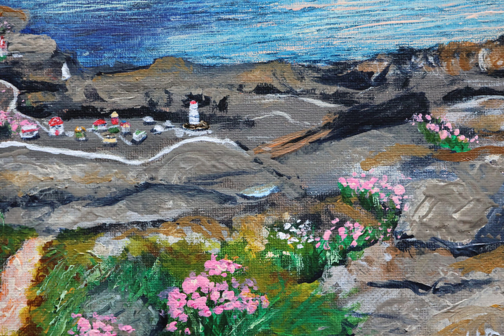 Original Irish Landscape Painting - Portnoo Harbour 'Sea Pinks Sunset'