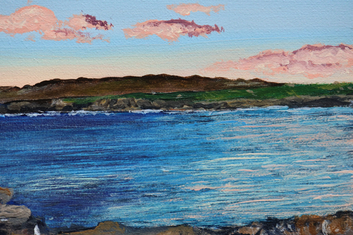 Original Irish Landscape Painting - Portnoo Harbour 'Sea Pinks Sunset'