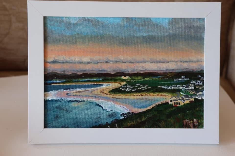 Original 7” x 5” Acrylic Painting “Narin Sunset”