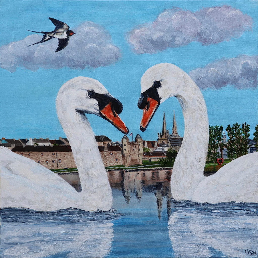 Original Acrylic Painting ‘Swan Love’
