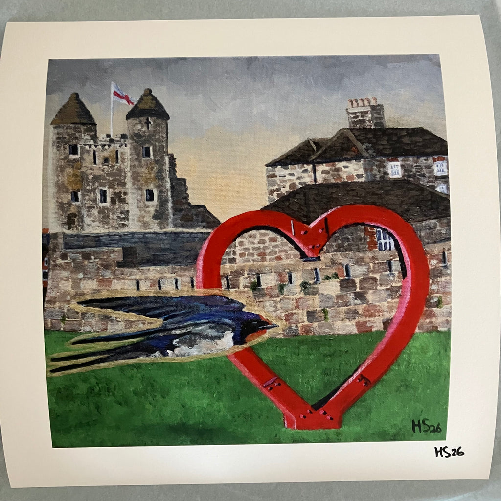 Enniskillen Castle and Heart Swallow Giclee Print