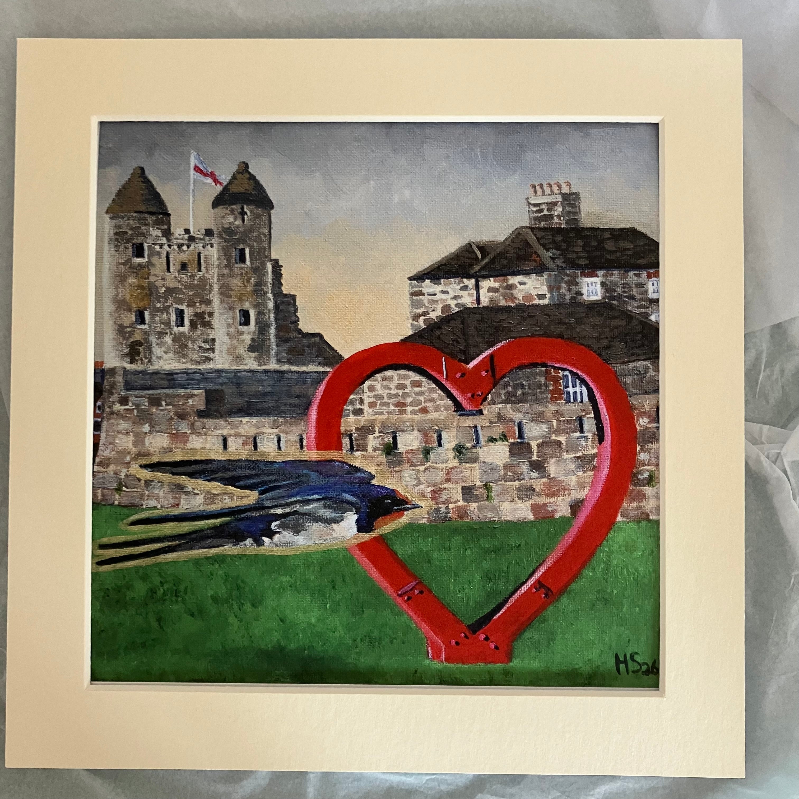 Enniskillen Castle and Heart Swallow Giclee Print
