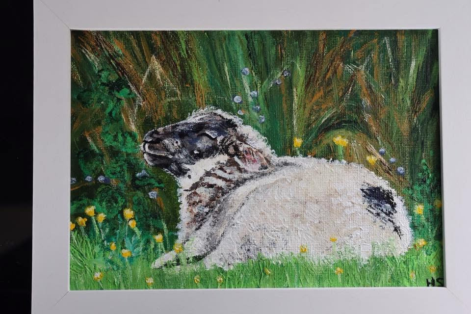 Original 7” x 5” Acrylic Painting “Fermanagh Lamb”