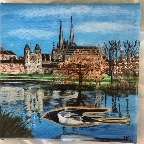 Enniskillen Lough Erne Swallow Hand Embellished Canvas Print