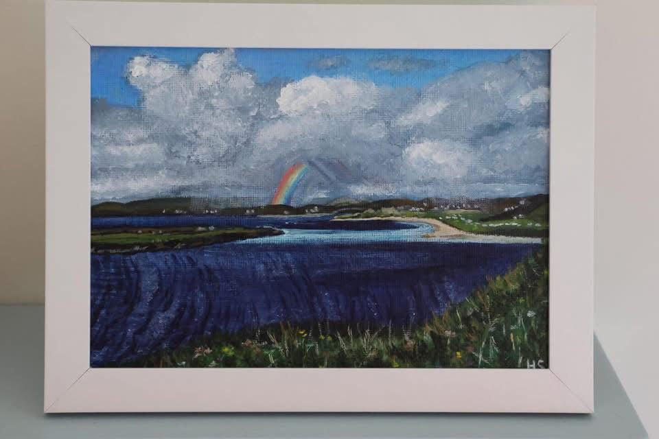 Original 7” x 5” Acrylic Painting ‘Rainbow Narin Strand’