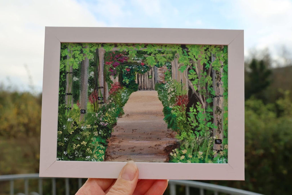 Original 7” x 5” Acrylic Painting “Florence Court Walled Garden”