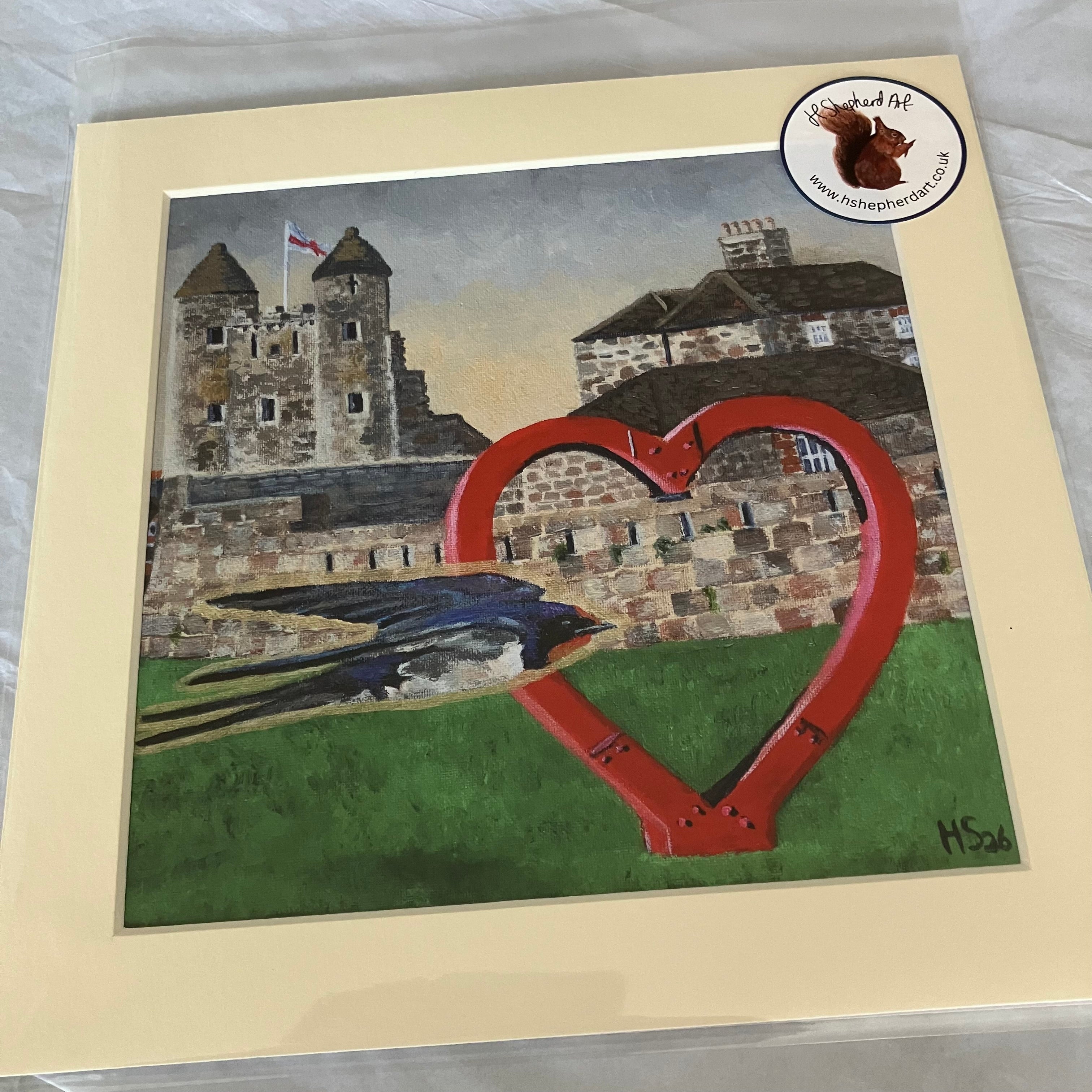 Enniskillen Castle and Heart Swallow Giclee Print