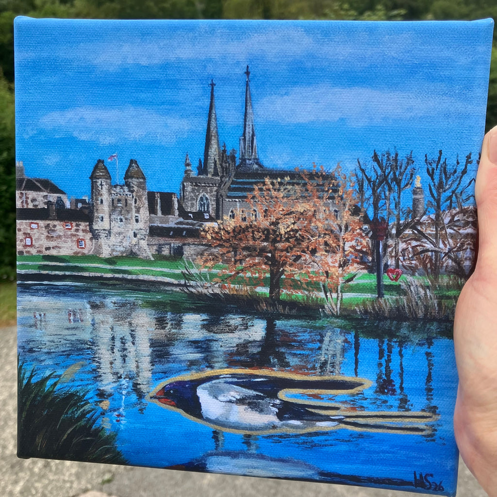 Enniskillen Lough Erne Swallow Hand Embellished Canvas Print