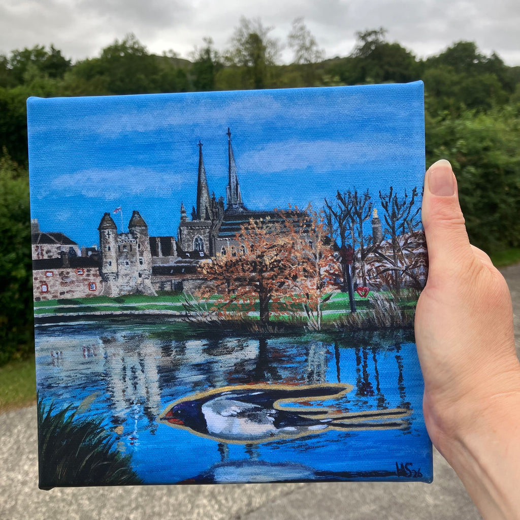 Enniskillen Lough Erne Swallow Hand Embellished Canvas Print