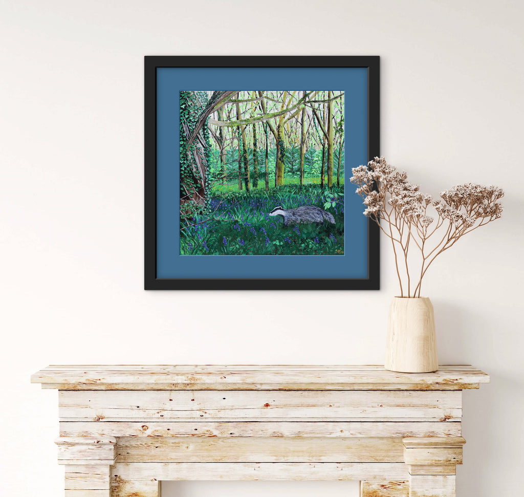 ‘Bluebell Badger’ Giclee Print