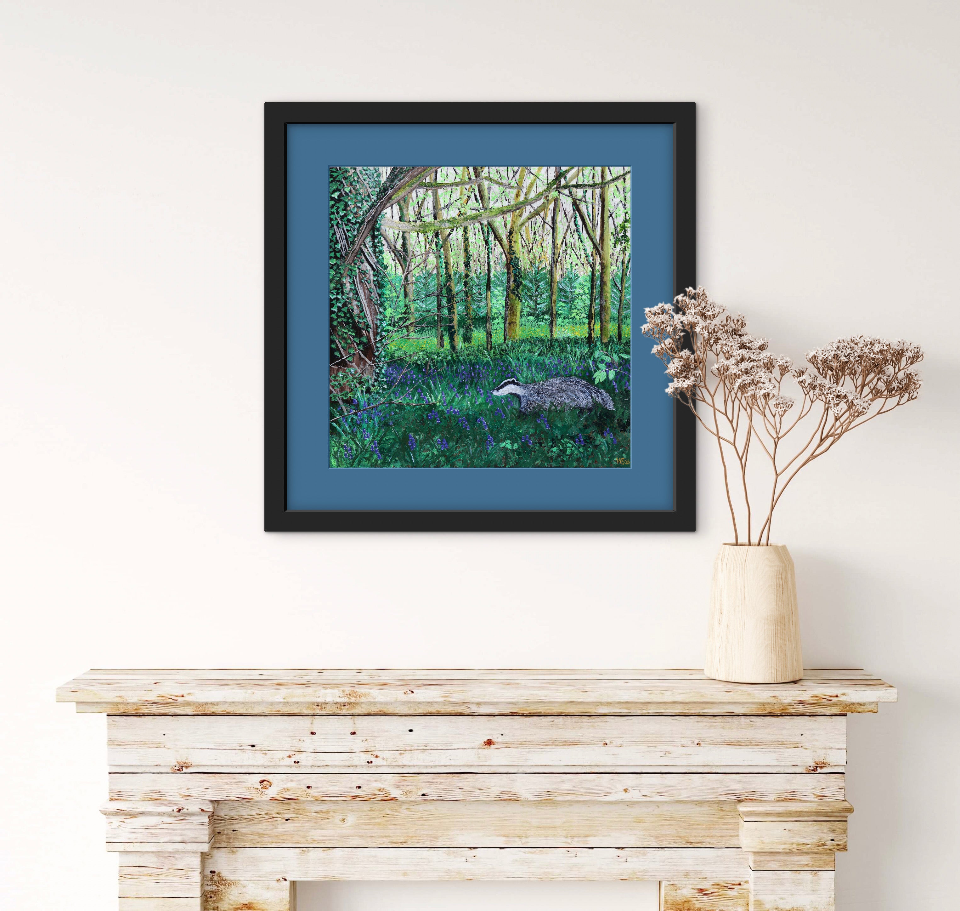 ‘Bluebell Badger’ Giclee Print