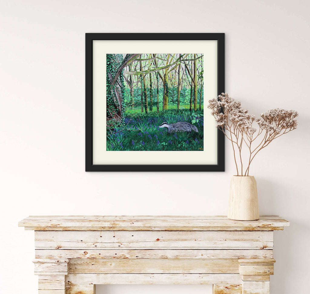 ‘Bluebell Badger’ Giclee Print