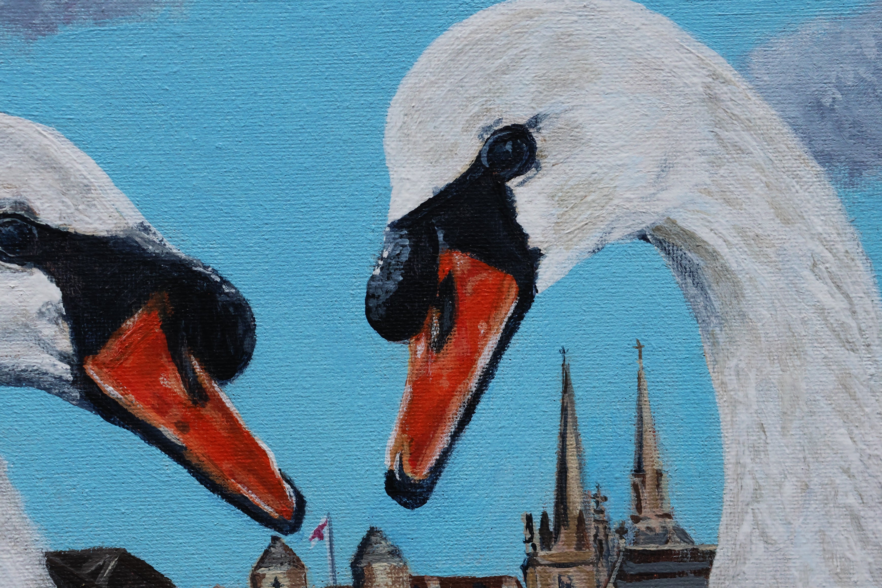 Original Acrylic Painting ‘Swan Love’