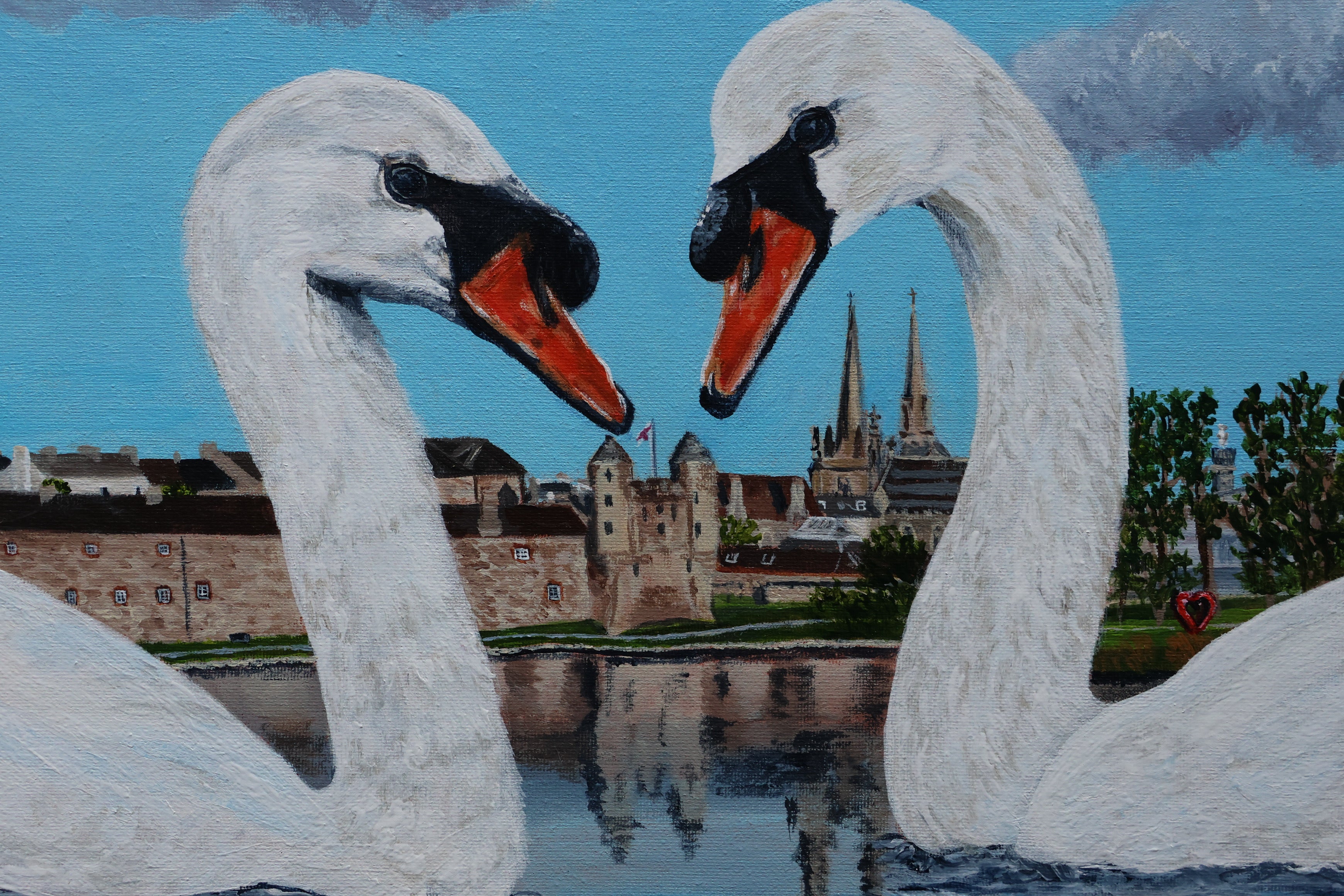 Original Acrylic Painting ‘Swan Love’