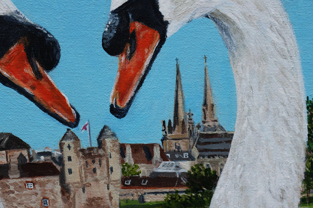 Original Acrylic Painting ‘Swan Love’