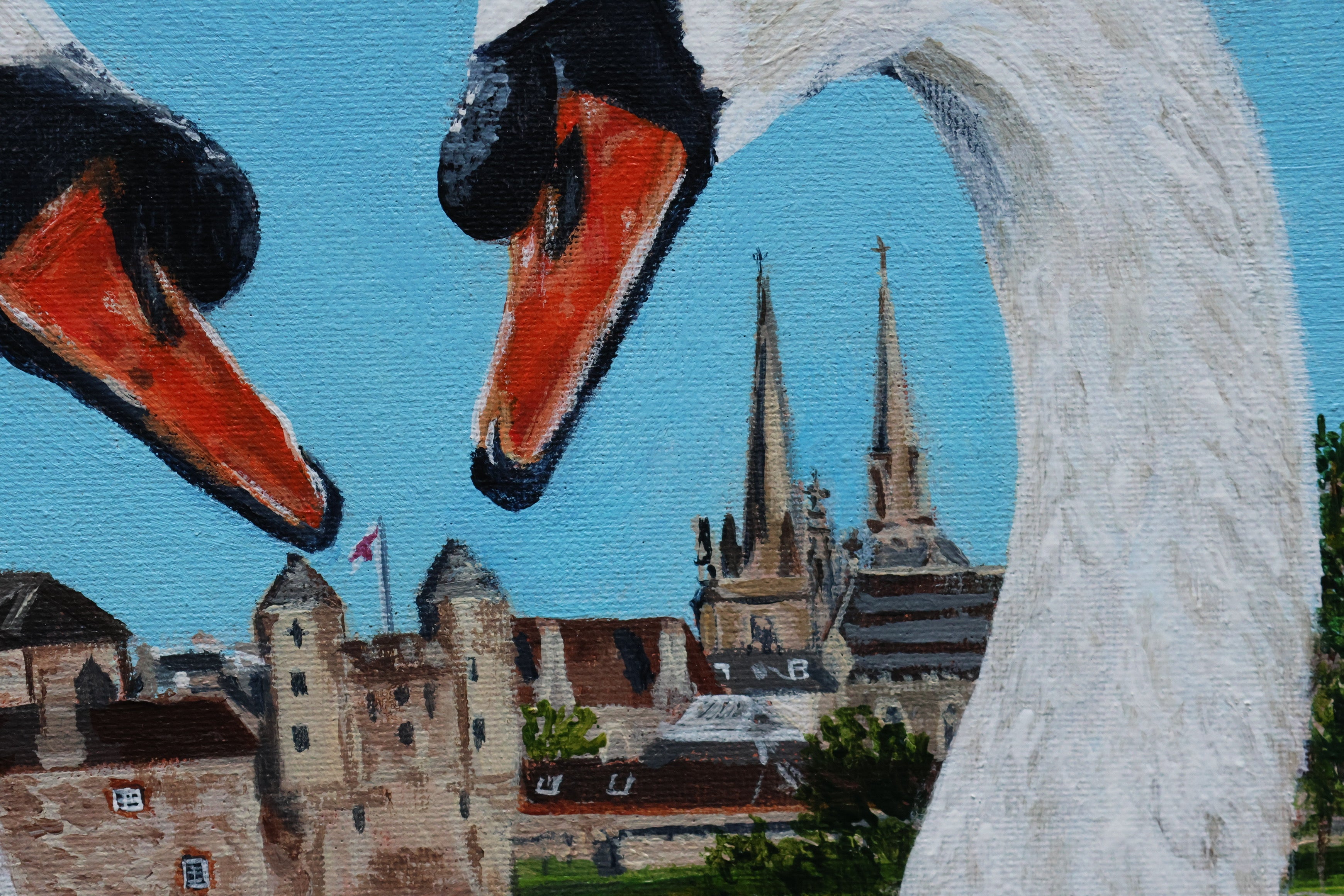 Original Acrylic Painting ‘Swan Love’