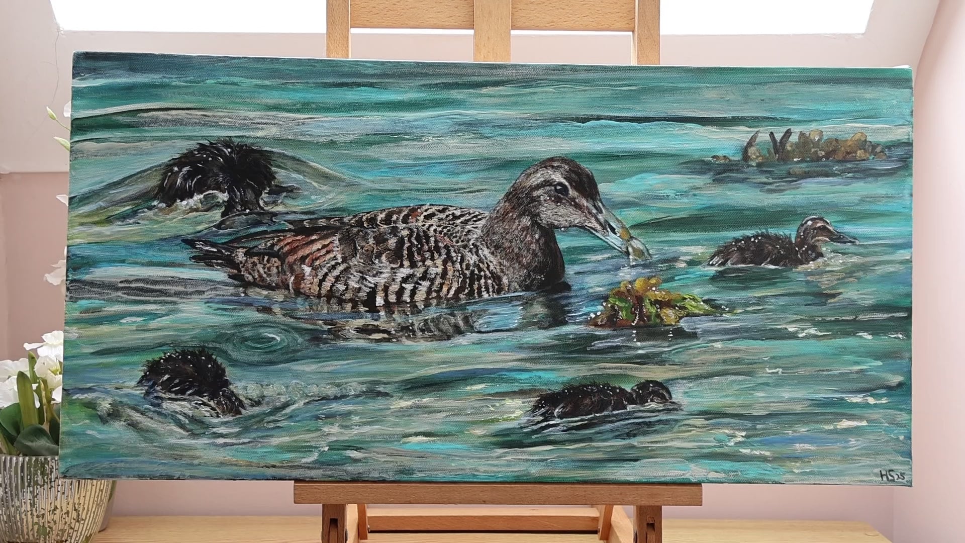 Original Acrylic Painting ‘Rathlin Eiders’