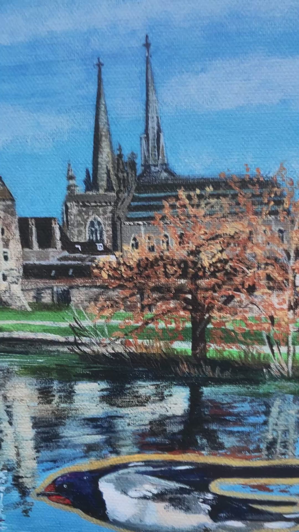 Enniskillen Lough Erne Swallow Hand Embellished Canvas Print